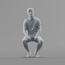 Lowpoly Male Sitting