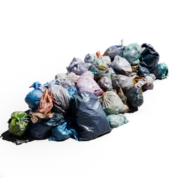Long Trash Bag Pile