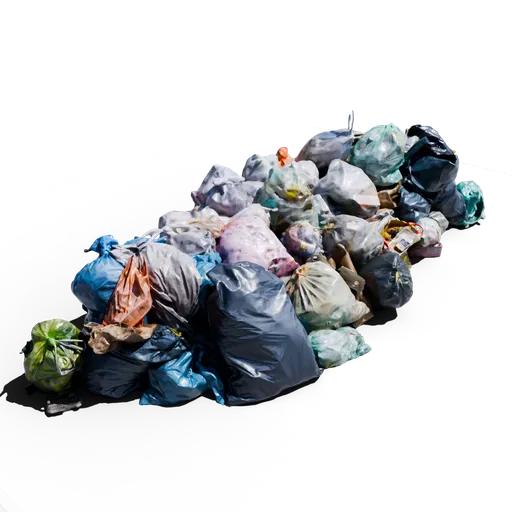 Long Trash Bag Pile