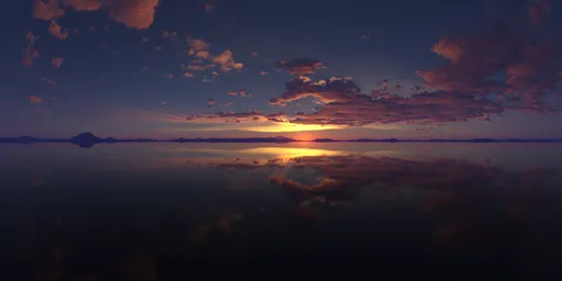Cloudy Sunset Lake Landscape