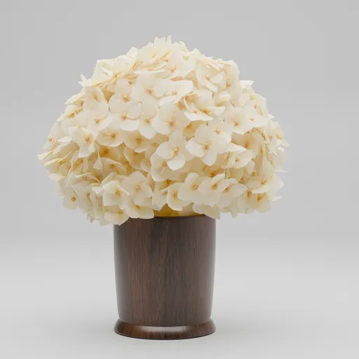 Hydrangea Bouquet in Wooden Vase