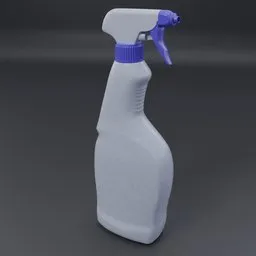 Detailed 3D rendered model of a PVA trigger spray bottle, compatible with Blender, for 3D design projects.