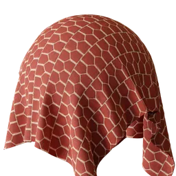 Fabric elitis orange and white geometry