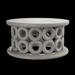 Detailed 3D model of a mid-century modern coffee table with loop design for Blender rendering.