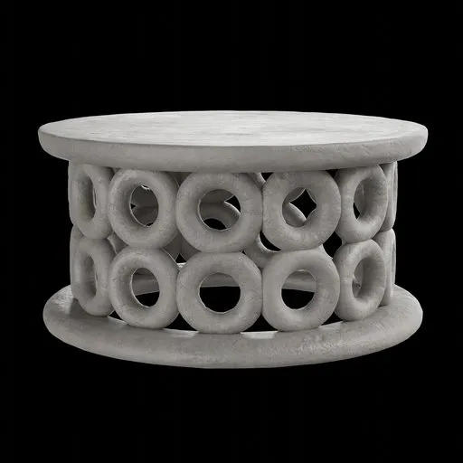 Detailed 3D model of a mid-century modern coffee table with loop design for Blender rendering.
