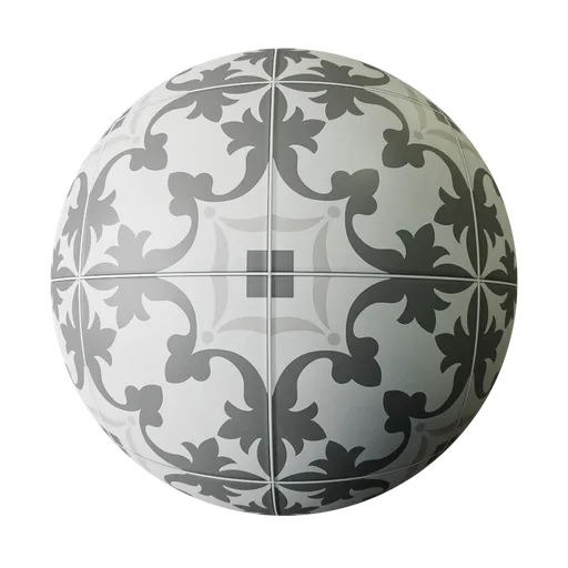 Decorated Tiles Black And white