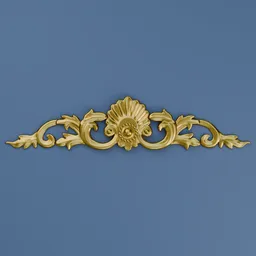 Detailed golden classical molding 3D model for facade decoration, compatible with Blender.