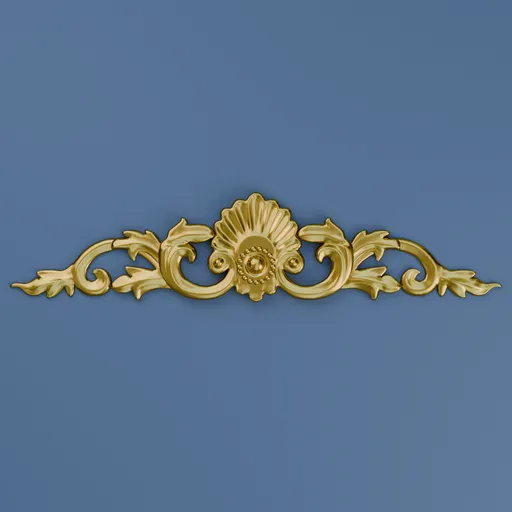 Detailed golden classical molding 3D model for facade decoration, compatible with Blender.