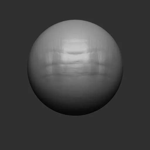 Detailed 3D forehead sculpting brush for Blender, anatomy-brush for facial modeling.
