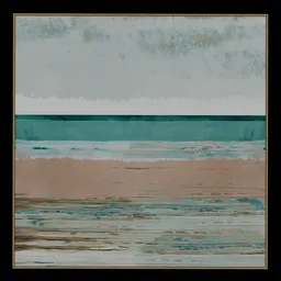 High-quality Blender 3D model of a contemporary abstract painting with textured brush strokes and serene colors.