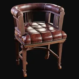 1900s Leather Office Chair Red