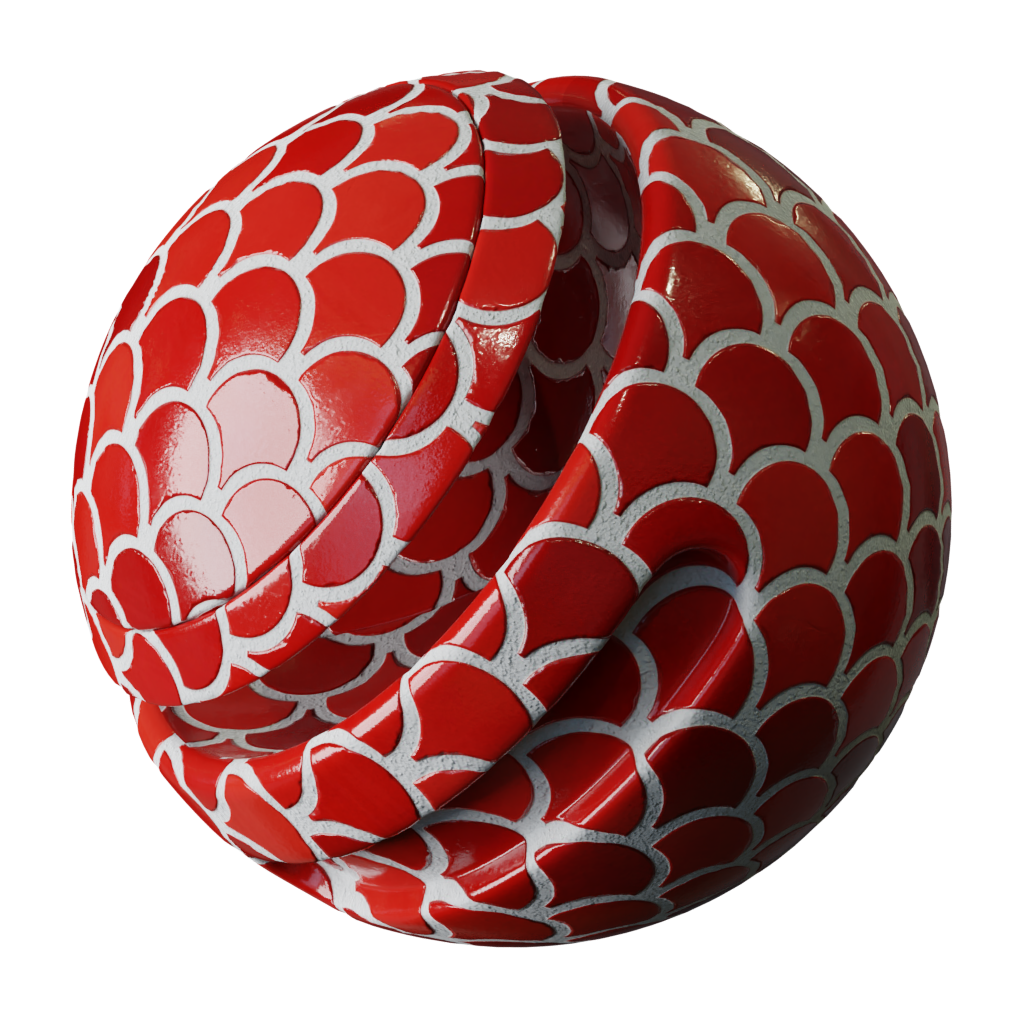 BlenderKit Download The FREE Fish Scales Red Material