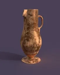 Detailed 3D-rendered copper vase with textures and patina, suitable for Blender projects.