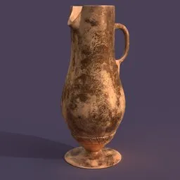"Photorealistic Copper Vase with Handle and Stand - 3D Model for Drawing"
or 
"Old and Rusty Copper Vase on Stand - 3D Asset for Drawing"