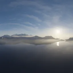 Mountain Landscape Foggy Evening