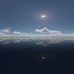 The calm sea reflects the sky.exr