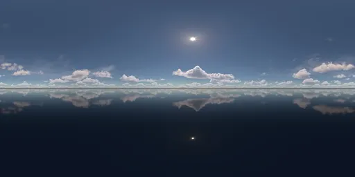 The calm sea reflects the sky.exr