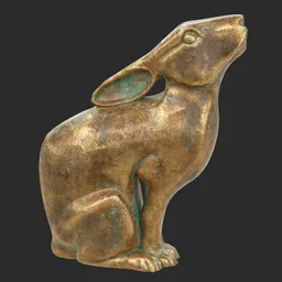 Rabbit bronze statue