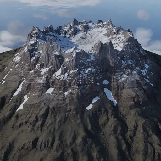 Jagged Rocky Volcano Mountain