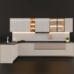 Fully Decorated Modern Kitchen Set