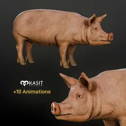 Pig Animated Rigged