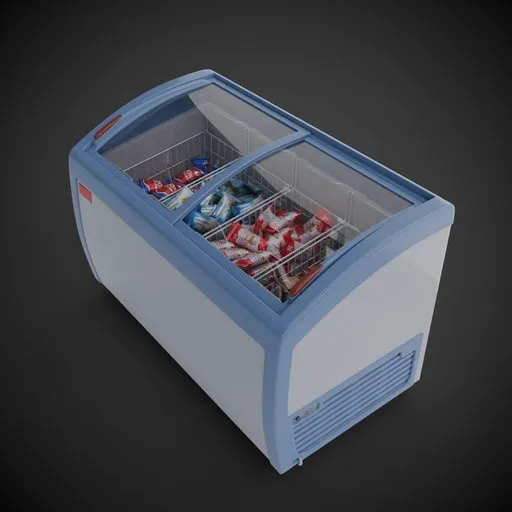 Store Freezer With Ice Cream