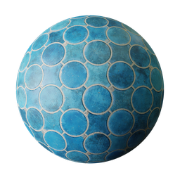 Circular blue terracota tile