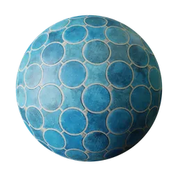 Circular blue terracota tile