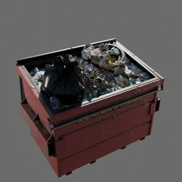 Garbage bin full of trash