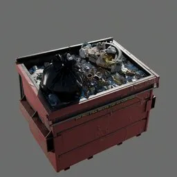 Garbage bin full of trash