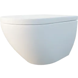 Detailed 3D model of a modern white ceramic toilet seat designed for Blender rendering, ideal for bathroom visualization.