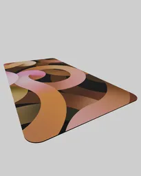 Detailed 3D rendering of an oversized tropical-themed mousepad with vibrant abstract design, compatible with Blender.