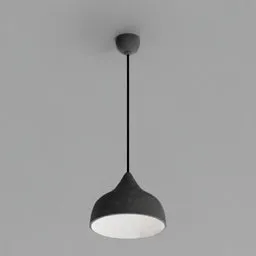 Detailed Blender 3D pendant lamp model with adjustable wire, ideal for interior design renderings and architectural visualizations.