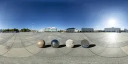 Sunny Piłsudski Square HDR image with realistic shadows for lighting 3D scenes, captured with ND filter and multi-exposure.