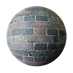 Victorian brick wall 2K PBR material with realistic tiling and displacement for Blender 3D.
