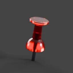 Detailed 3D rendering of a red pushpin, suitable for Blender graphic projects.