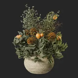 Orange Bloom Decorative Plant