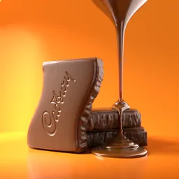 Chocolate with caramel drop