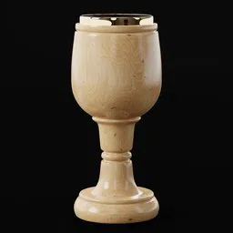 Detailed 3D wooden goblet model with intricate craftsmanship, perfect for Blender rendering projects.