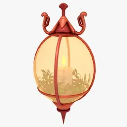 3D-rendered fantasy-style floating lamp for Blender with high-res textures and animation.