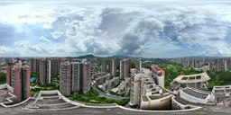 Highsky red building forest green