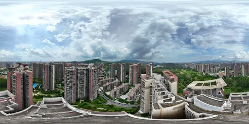 Highsky red building forest green