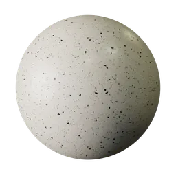 Polished terrazzo PBR material with creamy beige, black, and light flecks for 3D rendering in Blender and other applications.