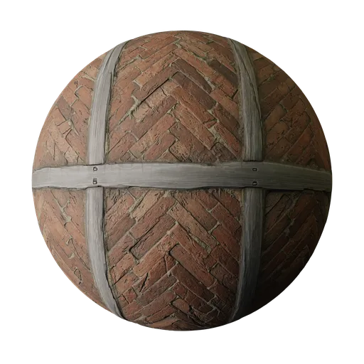 Tudor Herringbone Red Brickwork