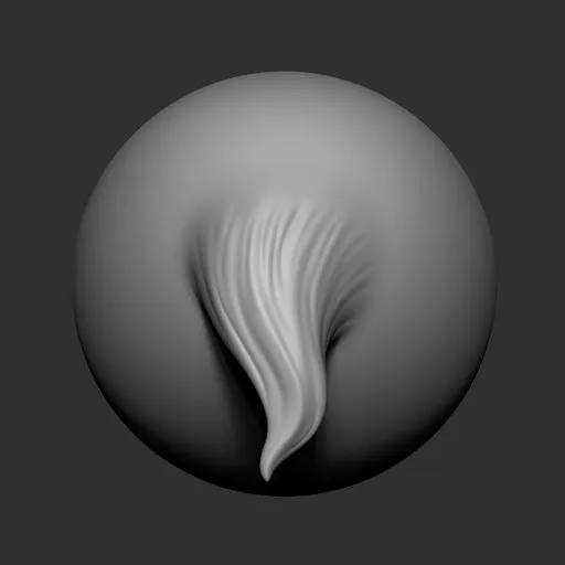 NS Fur single strand sculpting brush effect for Blender 3D, ideal for detailed fur and hair textures on digital models.