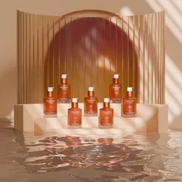 Ocean Water Waves Cosmetic Podium Studio Scene