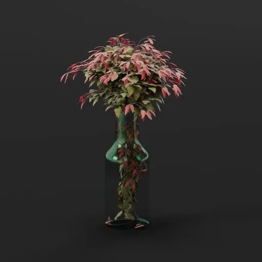 Red Foliage Vase