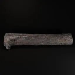 Realistic old wooden log