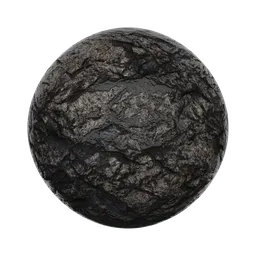 Highly detailed Obsidian rock PBR material with scratches and damage, seamless 2K texture, rendered in Blender Cycles.