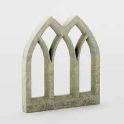 Detailed low-poly 3D Gothic Window with PBR textures suitable for Blender rendering and architectural visualization.